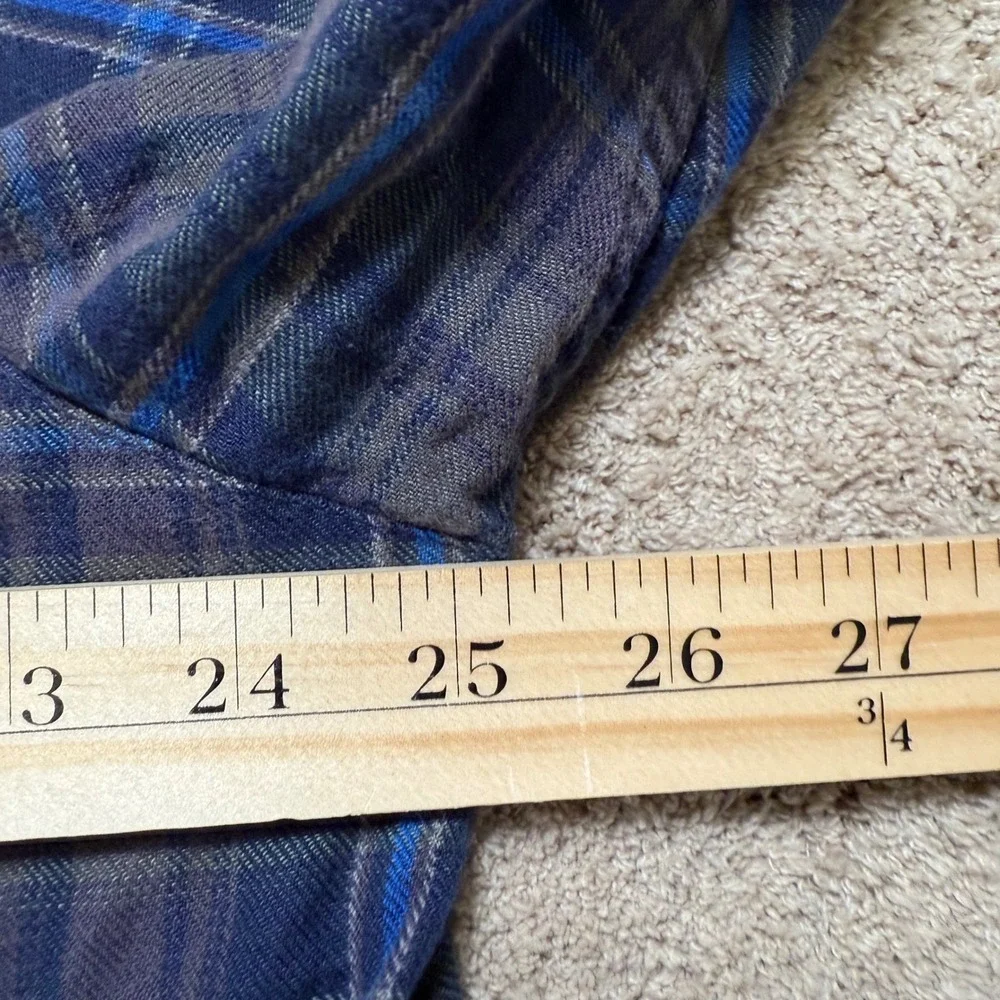 The North Face Mens XL Plaid Button Down Shirt Blue Grey Coolvision Long Sleeve